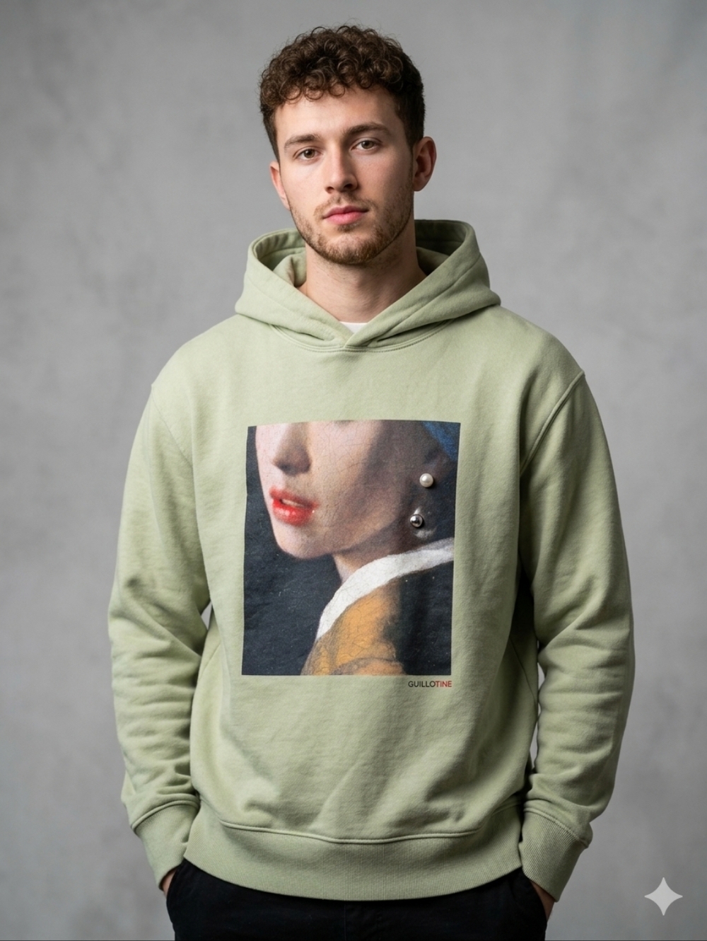 Johannes Vermeer Guillotine Graphic Cotton Hoodie Large Unisex